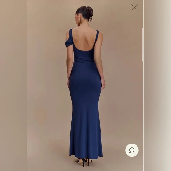 Meshki Navy One-Shoulder Gown - Picture 2 of 2